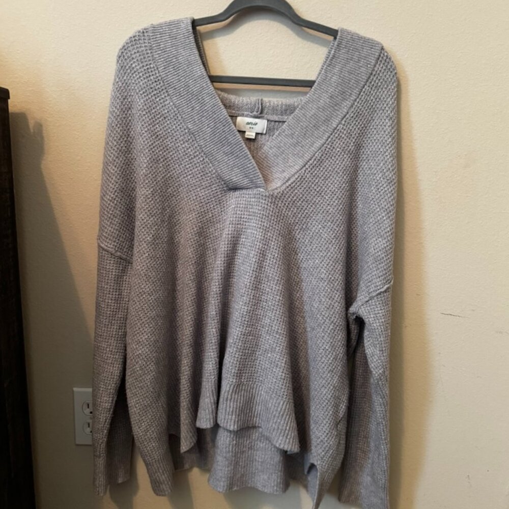 Aerie Waffle Knit Hooded Sweater